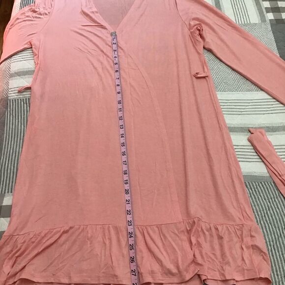 La vie en rose pink kimono cozy jersey wrap robe sleepwear loungewear NWT Large - Picture 9 of 12